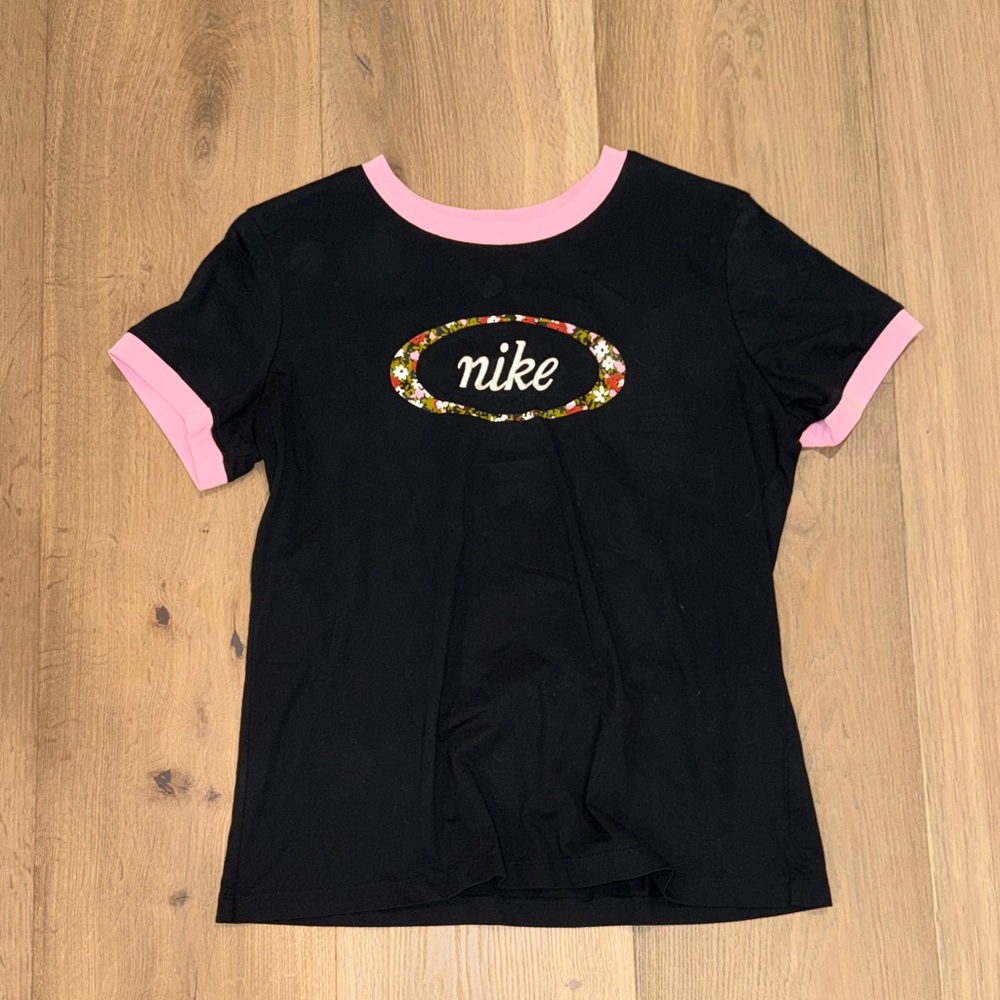 Nike Black Tee with Pink Trim